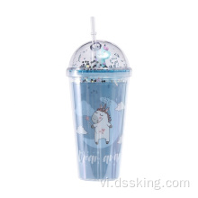 Unicorn Summer Ice Cup với nắp và rơm